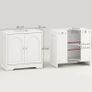 Under Sink Bathroom Cabinet with 2 Arch Doors - White Image 2