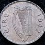 [#144] - Ireland 1942 | Irish 1/2d | Irish Half Penny | Sow | KM.10 | UNC Image 2