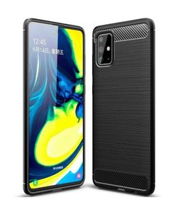 Shockproof Case For Samsung GALAXY A51 Carbon Fibre Effect Back Cover