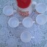 Vintage  1970s Arcopal France Milk Glass Jug and Cups Set Image 9