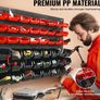 Wall Mounted Storage Bins, 48-Bin Parts Rack Organizer Garage Plastic Shop Tool with Wall Panels, Tool Organizer for Nuts, Bolts, Screws, Nails, Beads, Buttons, Other Small Parts, Black and Red Image 2