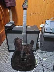 Kiesel Solo-6 Custom Burl Maple Top - Transparent Black