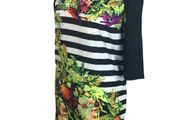 Vero Moda Ladies Black Multicoloured Floral Parrot Print Tunic Dress M Uk 12 Includes Postage