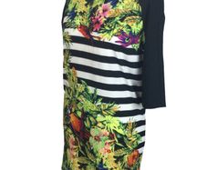 Vero Moda Ladies Black Multicoloured Floral Parrot Print Tunic Dress M Uk 12 Includes Postage