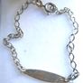 Vintage Silver Silver 925 ID Bar Chain Bracelet length 7,5" - 1,9g Image 9