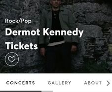 Dermot Kennedy Seated tickets 12th July