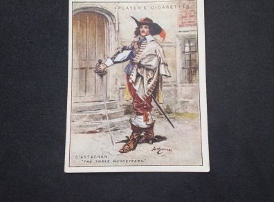 D'Artagnan ,  " The Three Musketeers " , Cigarette Card - Players " Characters From Fiction " 1933
