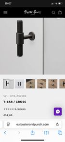 3 never used, Buster+Punch luxury T-bar handle TB044, price per one.