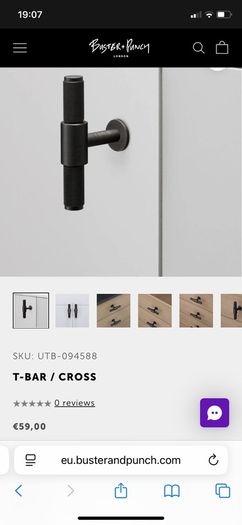 3 never used, Buster+Punch luxury T-bar handle TB044, price per one.