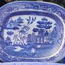 19th Century Willow Pattern Stoneware Platter Image 2