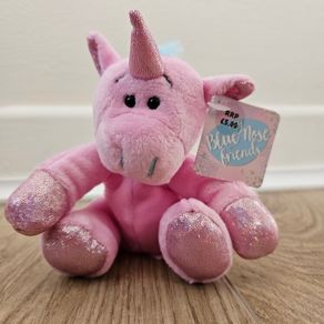 Plush soft baby toy Blue Nose Friends pink new