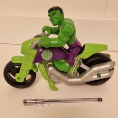 Hasbro Playskool Heroes Marvel Super Hero Adventures Hulk Smash Tank figure and motorcycle