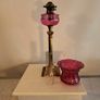 Victorian Cranberry Glass Oil Lamp Image 3