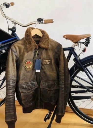 Ralph Lauren Iconic G-1 Bomb Leather Jacket