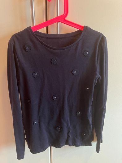 Dunnes Girl's Navy detail Top age 9, EUC