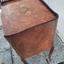 Matching pair of antique French Louis XV style nightstand or bedside tables. Image 6