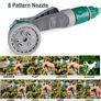 12m Water Pipe +2m Leader Hose, Hose Pipe Reel with 8 Adjustable Spray Gun Nozzles, Manual Retractable Garden Water Hose Reel,Outdoor Hose Reel Set for Garden Patios,Balconies Image 5