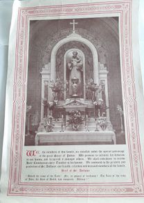 Patronage to St Anthony certificate