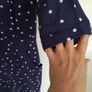 Navy polka dot Bravissimo V-neck, viscose dress, Size 16 Image 7