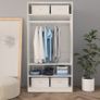 Wardrobe High Gloss White 100x50x200 cm Chipboard Image 3