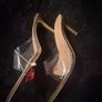 Gold & Clear Pointed Toe Heels Size 41 (Fits 40,40.5) Image 3