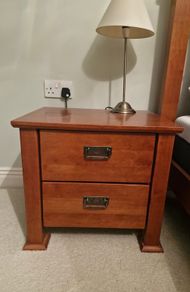 Pair of Solid Wooden Bedside Lockers