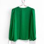 New Vanessa Scott Emerald Green V-Neck Blouse Image 4