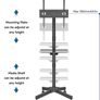 Mobile TV Stand on Wheels for 23-55 inch Plasma/LCD/LED TVs, Portable TV Stand with Laptop Shelf, Height Adjustable Wheeled Rolling TV Cart Trolly up to 25kg, Max. VESA 400x400mm (FREE POSTAGE) Image 6