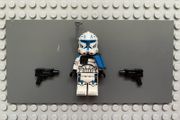 lego star wars sw1315 Clone Trooper Captain Rex, 501st Legion (Phase 2) minifigure- Blue Cloth Pauldron, Rangefinder, Printed White Arms