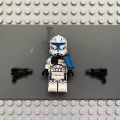 lego star wars sw1315 Clone Trooper Captain Rex, 501st Legion (Phase 2) minifigure- Blue Cloth Pauldron, Rangefinder, Printed White Arms