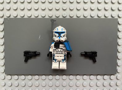 lego star wars sw1315 Clone Trooper Captain Rex, 501st Legion (Phase 2) minifigure- Blue Cloth Pauldron, Rangefinder, Printed White Arms