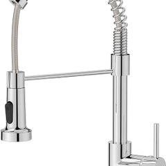 Kitchen Tap, Spring Kitchen Sink Mixer Taps, Commercial Faucet Single Handle Lever, High Arc Swivel 360 with 2 Spray Mode, Polished Chrome