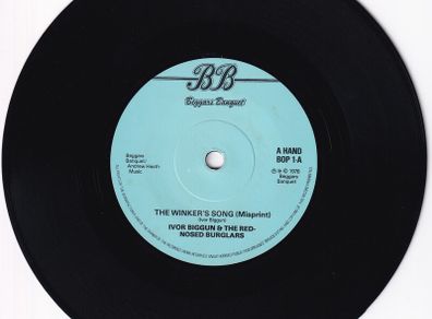 Ivor Biggun  The Rednosed Burglars The Winkers Song (misprint) 1978 Single