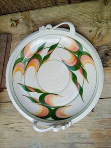 pottery platter, Stoneware Jackson, pottery plate, round platter
