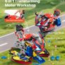 Kids Motorcycle Engine Mechanic Workshop Toy 25 Piece STEM Repair & Racing Set Image 6