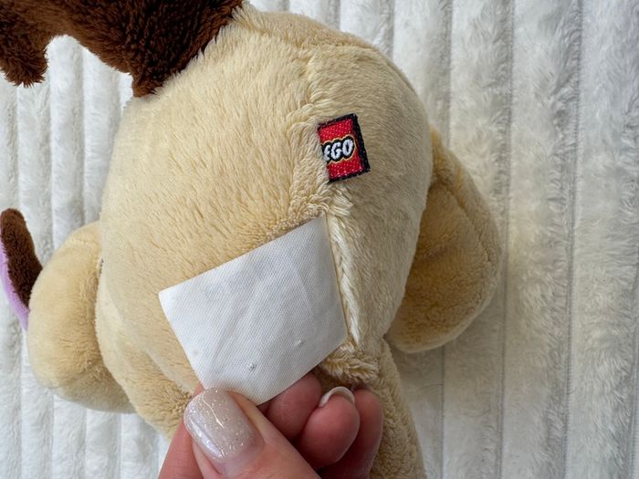 Lego Duplo Dog Plush 2009 Beige & Brown approx. 24 cm. Used Please see photos