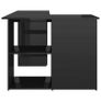 Corner Desk High Gloss Black 145x100x76 cm Chipboard Image 3