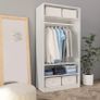 Wardrobe High Gloss White 100x50x200 cm Chipboard Image 5