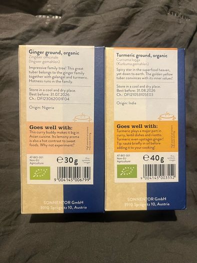 Organic Turmeric ginger healthy superfood