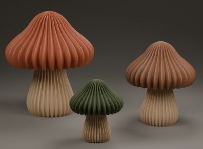 Woodland Mushroom | Ribbed Autumn Decor