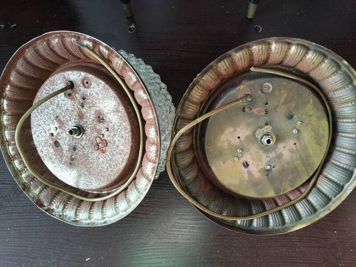Two Vintage Mid Century Modern Celing lights