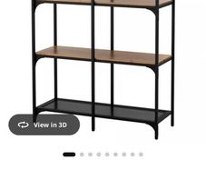 FJALLBO Shelving unit, black, 100x136 cm
