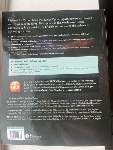 Fire and Ice 2 Junior Cycle English School book