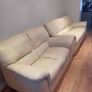 Pair Of Matching CREAM Leather Sofas Image 5