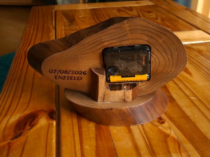Handcrafted Personalised Wooden Clock  Unique Memory Gift