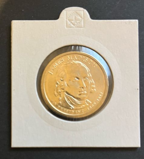 USA James Madison 1809-1817 Presidential Dollar Mint in protective Capsule Issued in 2007