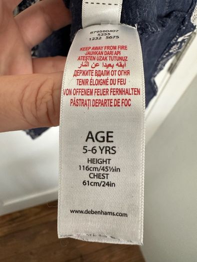 Lovely navy Debenhams dress for a girl, 116cm, 5-6 years