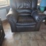 Leather 2 Seator Reclining Couch and 2 Armchairs Image 3