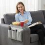 Sofa Arm Chair Tray Organisers Waterproof Non-Slip,Armchair Table Tray,Arm Chair Caddy with 4 Bags for Cup,Drinks,Snack,Phone,Magazines,Books,Glasses & Tablet,Sofa Armrest TV Remote Control Holder Image 6