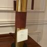 Teak and brass luxury 1960s fiberglass shade table lamp mid century Czech Image 3